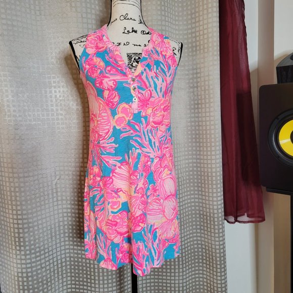 Lilly Pulitzer Pink & Blue Essie Dress - Size XXS - Picture 12 of 13